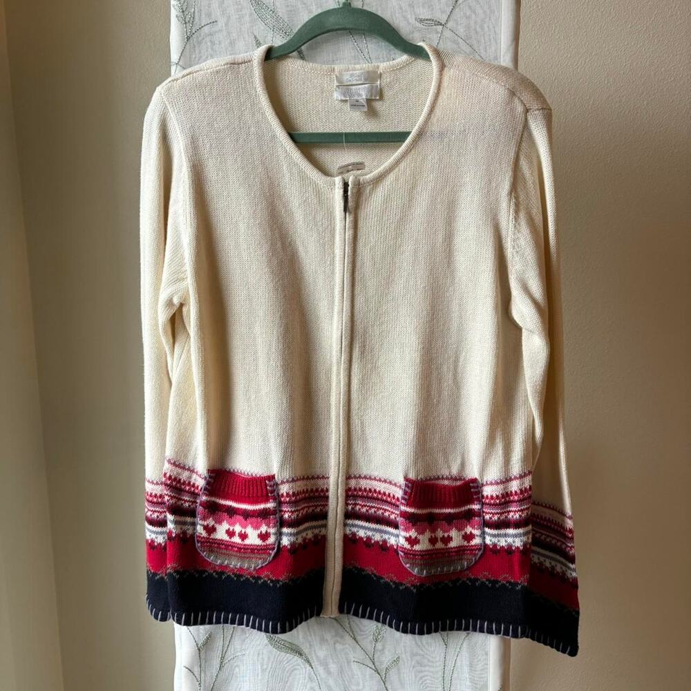 NWT Hand Embroidered Heart Zip Up Cardigan Fall Softgirl Cottagecore Cozy